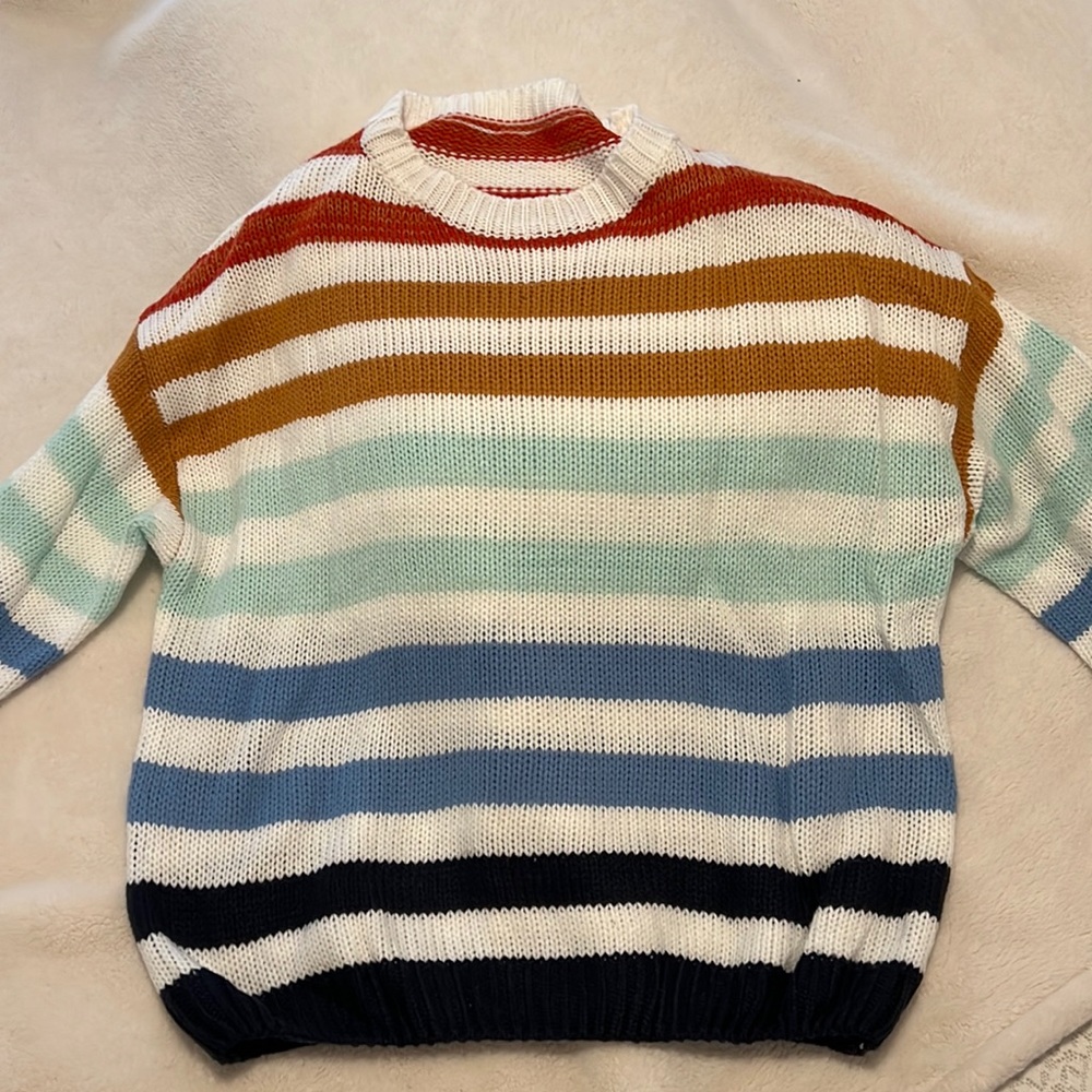 Rainbow striped sweater